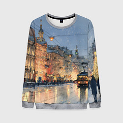 Свитшот мужской Вечер Санкт-Петербурга, цвет: 3D-меланж