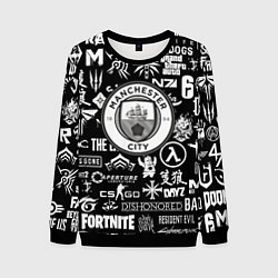 Мужской свитшот Манчестер сити логотипы игр