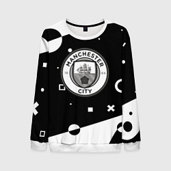 Свитшот мужской Манчестер сити геометрия блэк, цвет: 3D-белый