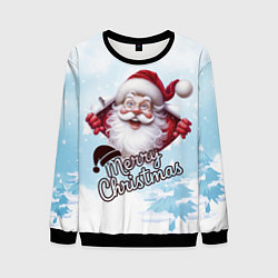 Мужской свитшот Санта в зимнем лесу