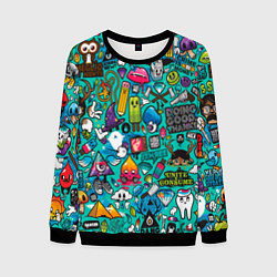 Свитшот мужской Стикербомбинг, цвет: 3D-черный