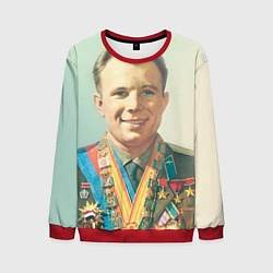Свитшот мужской Гагарин в орденах, цвет: 3D-красный