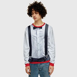 Свитшот мужской Рубашка с подтяжками, цвет: 3D-красный — фото 2