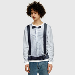 Свитшот мужской Рубашка с подтяжками, цвет: 3D-белый — фото 2