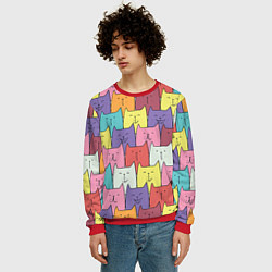 Свитшот мужской Котики, цвет: 3D-красный — фото 2