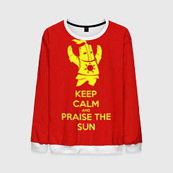 Свитшот мужской Keep Calm & Praise The Sun, цвет: 3D-белый
