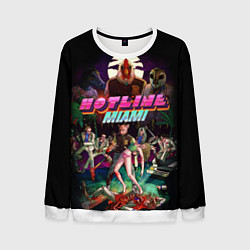 Свитшот мужской Hotline Miami, цвет: 3D-белый