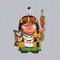 Свитшот хлопковый мужской Забавные Индейцы 9, цвет: меланж — фото 2