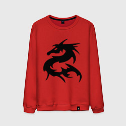 Свитшот хлопковый мужской Дракон, цвет: красный