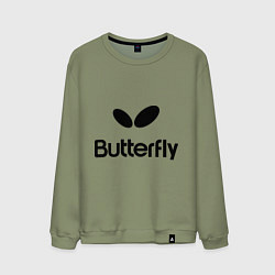 Свитшот хлопковый мужской Butterfly Logo, цвет: авокадо