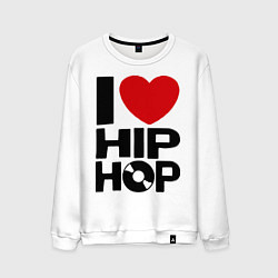 Свитшот хлопковый мужской I love Hip Hop, цвет: белый