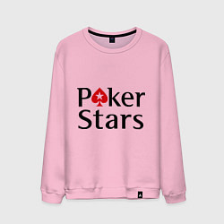 Свитшот хлопковый мужской Poker Stars, цвет: светло-розовый