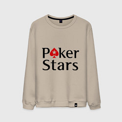 Свитшот хлопковый мужской Poker Stars, цвет: миндальный