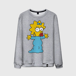 Свитшот хлопковый мужской Maggie Simpson, цвет: меланж