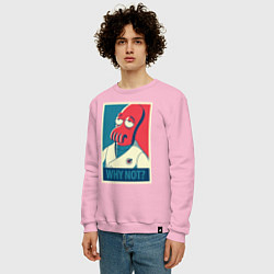 Свитшот хлопковый мужской Zoidberg: Why not?, цвет: светло-розовый — фото 2