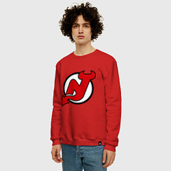 Свитшот хлопковый мужской New Jersey Devils, цвет: красный — фото 2
