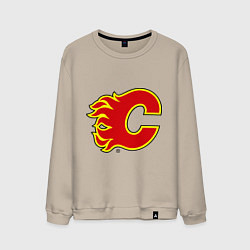Свитшот хлопковый мужской Calgary Flames цвета миндальный — фото 1