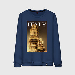 Свитшот хлопковый мужской Leaning tower of Pisa, цвет: тёмно-синий