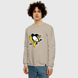 Свитшот хлопковый мужской Pittsburgh Penguins: Malkin 71, цвет: миндальный — фото 2