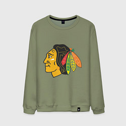 Свитшот хлопковый мужской Chicago Blackhawks, цвет: авокадо