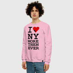 Свитшот хлопковый мужской I love NY more that ever, цвет: светло-розовый — фото 2
