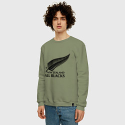 Свитшот хлопковый мужской New Zeland: All blacks, цвет: авокадо — фото 2