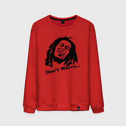 Свитшот хлопковый мужской Bob Marley: Don't worry, цвет: красный