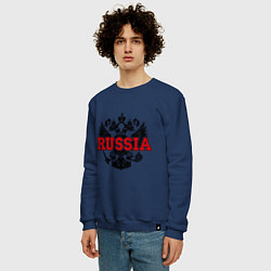 Свитшот хлопковый мужской Russia Coat, цвет: тёмно-синий — фото 2