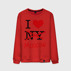 Свитшот хлопковый мужской I love Moscow, цвет: красный