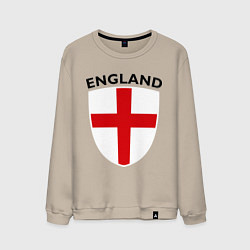 Свитшот хлопковый мужской England Shield, цвет: миндальный