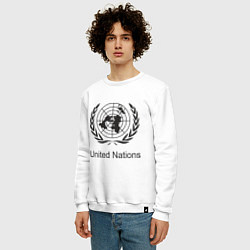 Свитшот хлопковый мужской United Nation, цвет: белый — фото 2