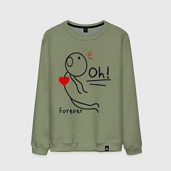 Свитшот хлопковый мужской Oh: Forever, цвет: авокадо