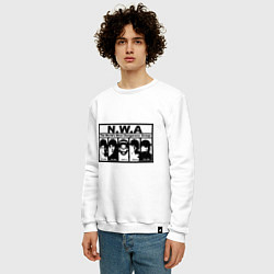 Свитшот хлопковый мужской NWA, цвет: белый — фото 2