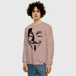 Свитшот хлопковый мужской Vendetta Mask, цвет: пыльно-розовый — фото 2