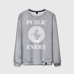 Свитшот хлопковый мужской Public Enemy, цвет: меланж