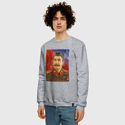 Свитшот хлопковый мужской Сталин: полигоны, цвет: меланж — фото 2