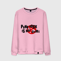 Свитшот хлопковый мужской Punk Rock is not a crime, цвет: светло-розовый