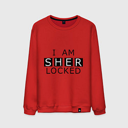 Свитшот хлопковый мужской I am Sherlocked, цвет: красный