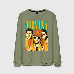 Свитшот хлопковый мужской Nirvana, цвет: авокадо