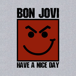 Свитшот хлопковый мужской Bon Jovi: Have a nice day, цвет: меланж — фото 2