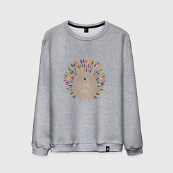 Свитшот хлопковый мужской Hedgehog: give me a hug, цвет: меланж