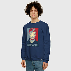 Свитшот хлопковый мужской Bowie Poster, цвет: тёмно-синий — фото 2