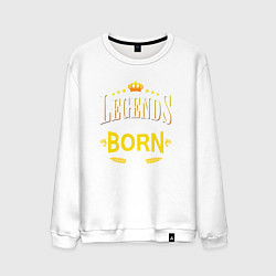 Свитшот хлопковый мужской Legends are born in december, цвет: белый