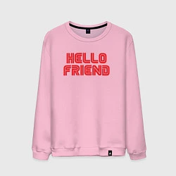 Свитшот хлопковый мужской Hello Friend, цвет: светло-розовый