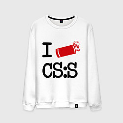 Свитшот хлопковый мужской I love CS:S, цвет: белый