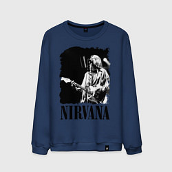 Свитшот хлопковый мужской Black Nirvana, цвет: тёмно-синий
