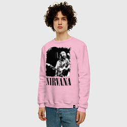 Свитшот хлопковый мужской Black Nirvana, цвет: светло-розовый — фото 2