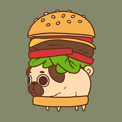 Свитшот хлопковый мужской Мопс-бургер, цвет: авокадо — фото 2