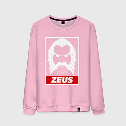 Свитшот хлопковый мужской Zeus Poster, цвет: светло-розовый