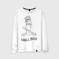 Свитшот хлопковый мужской Bart: Hell Boy, цвет: белый